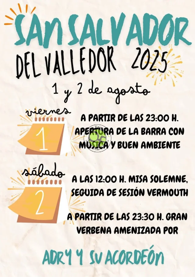 Fiesta de San Salvador 2025 en Valledor