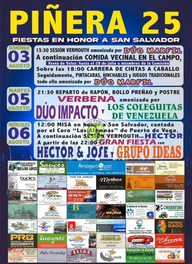 Fiestas de San Salvador 2025 en Piñera