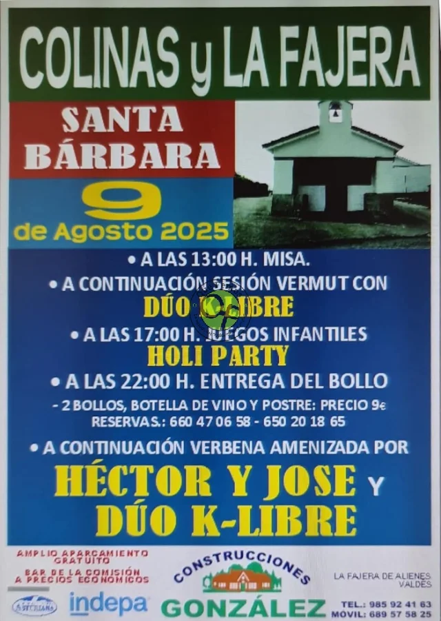 Fiesta de Santa Bárbara 2025 en Colinas y La Fajera