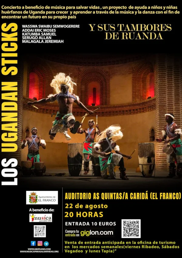 Concierto de Ugandan Sticks en A Caridá