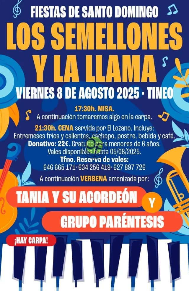 Fiestas de Santo Domingo 2025 en Los Semellones y La Llama