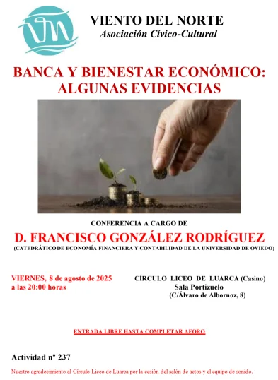 Conferencia sobre banca y bienestar económico en Luarca