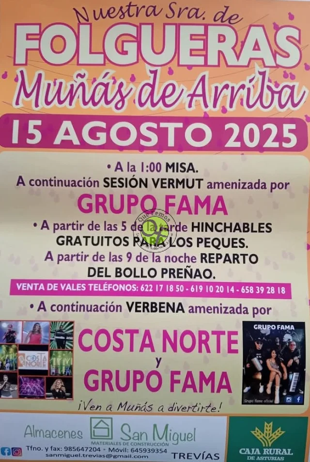Fiesta de Nuestra Señora de Folgueras 2025 en Muñás de Arriba