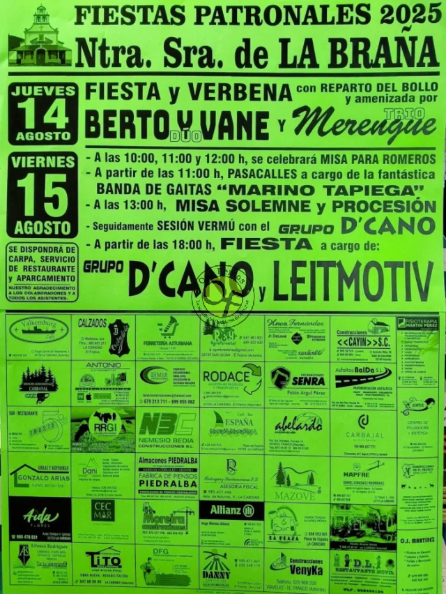 Fiestas de Nuestra Señora de La Braña 2025