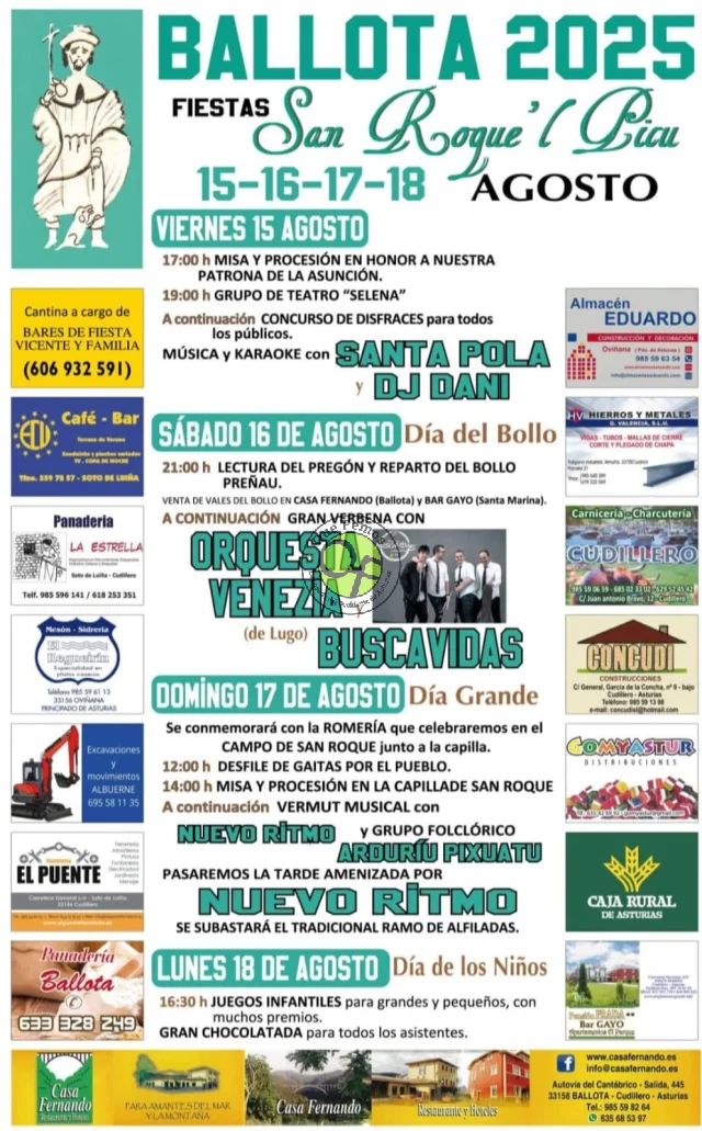 Fiestas de San Roque'l Picu 2025 en Ballota