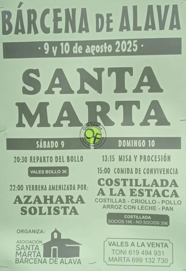 Fiestas de Santa Marta 2025 en Bárcena de Alava