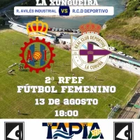 Trofeo Óptica Pardo en Tapia de Casariego 2025 entre el Real Avilés Industrial y Deportivo de La Coruña