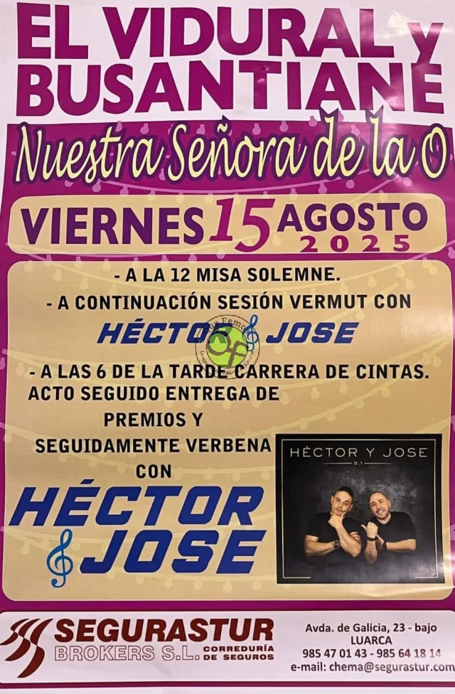Fiesta de Nuestra Señora de la O 2025 en El Vidural y Busantiane