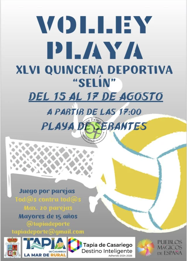 Volley Playa en la playa de Serantes con motivo de la Quincena Deportiva Selín de Tapia