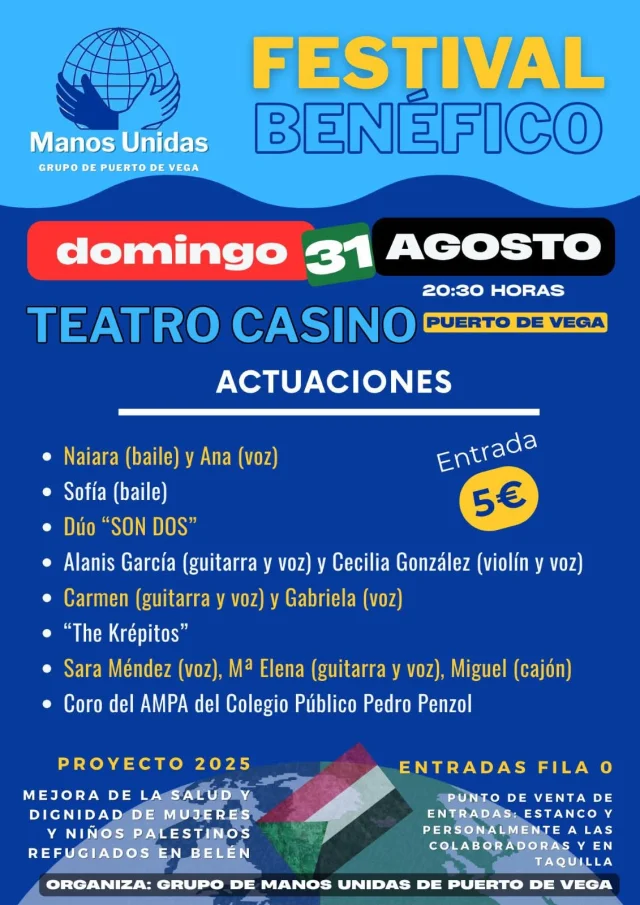 Festival Benéfico en Puerto de Vega por los refugiados palestinos en Belén