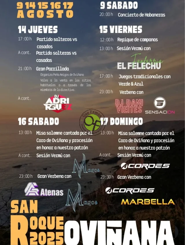 Fiestas de San Roque 2025 en Oviñana