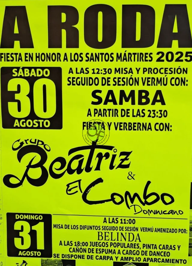 Fiesta de los Santos Mártires 2025 en A Roda
