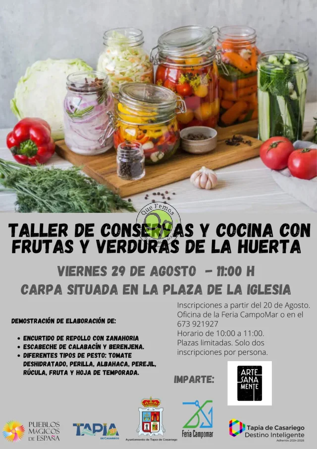 Taller de conservas y cocina con frutas y verduras de la huerta