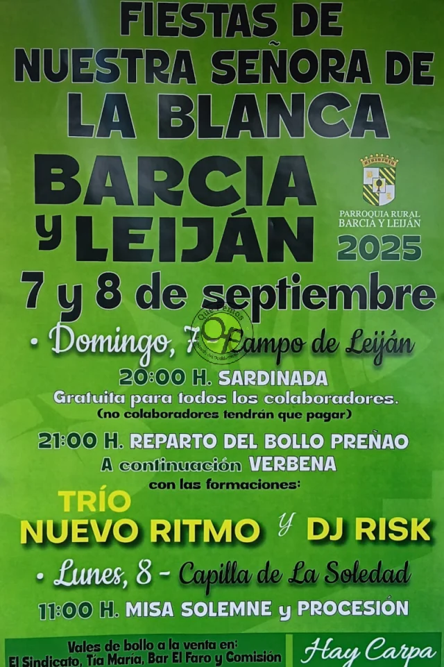 Fiestas de Nuestra Señora de La Blanca 2025 en Barcia y Leiján