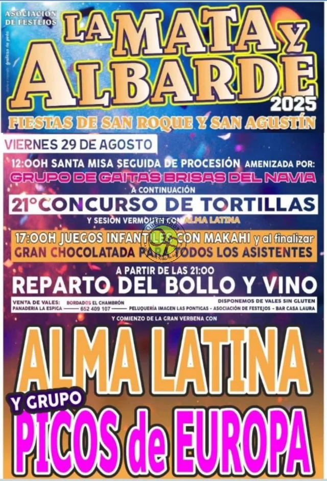 Fiestas de San Roque y San Agustín 2025 en La Mata y Albarde 