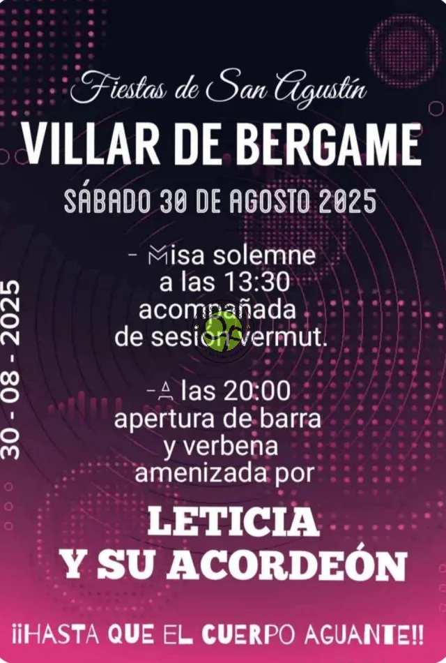 Fiestas de San Agustín 2025 en Villar de Bergame