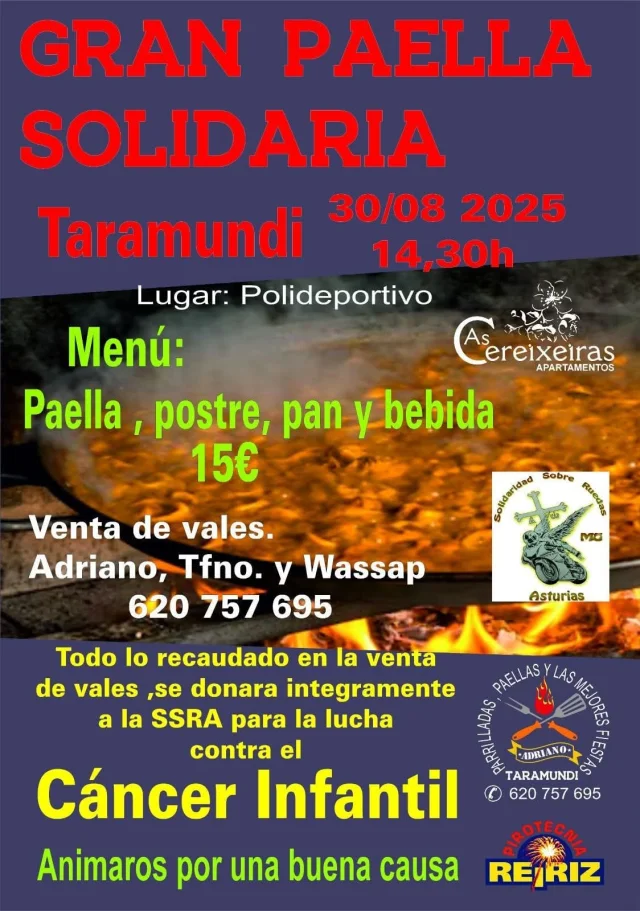 Paella Solidaria en Taramundi contra el cáncer infantil