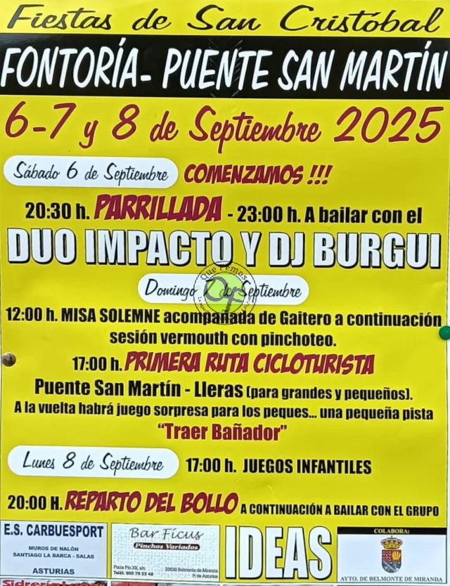 Fiestas de San Cristóbal 2025 en Fontoria-Puente San Martín
