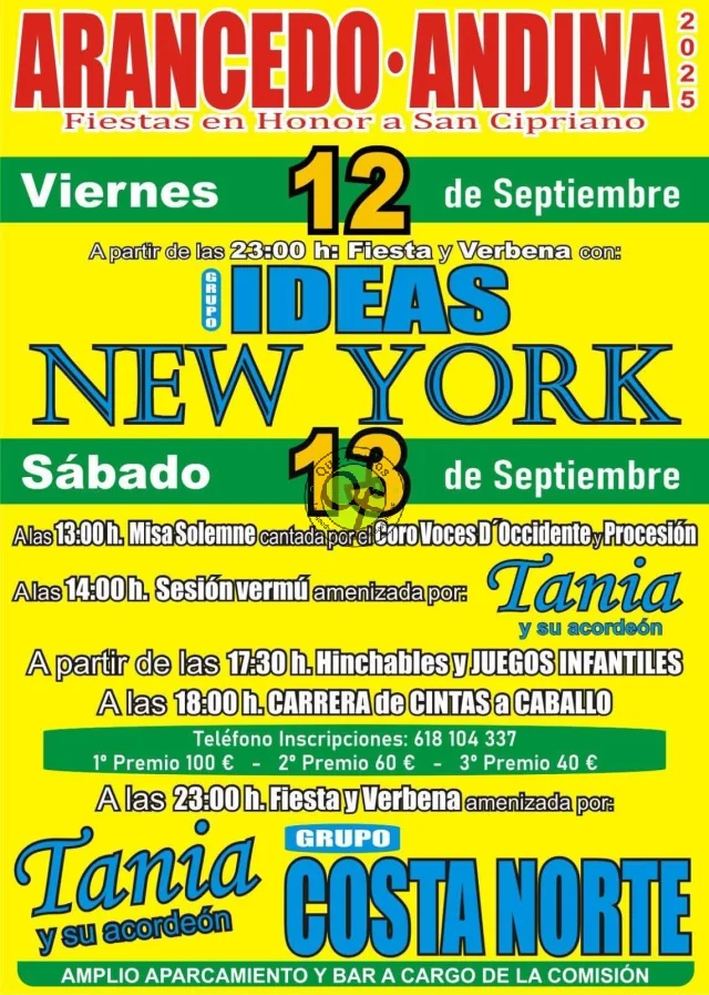 Fiestas de San Cipriano 2025 en Arancedo y Andía