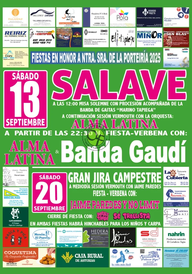 Fiestas de Nuestra Señora de la Porteiría 2025 en Salave