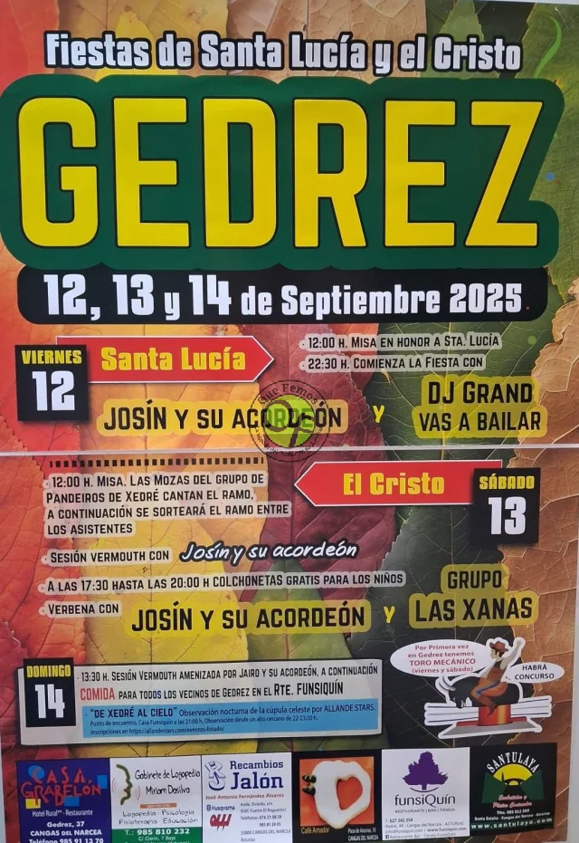 Fiestas de Santa Lucía y el Cristo 2025 en Xedré