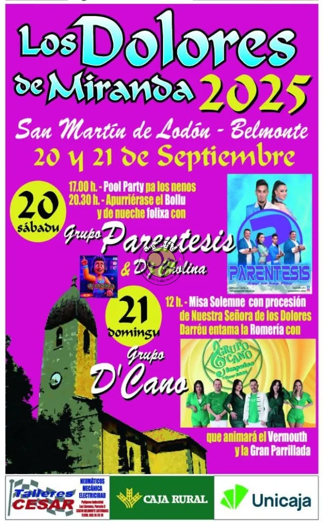 Fiestas de los Dolores de Miranda 2025 en San Martín de Lodón