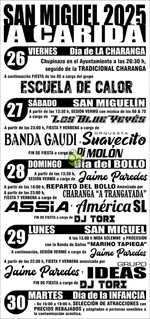 Fiestas de San Miguel 2025 en A Caridá