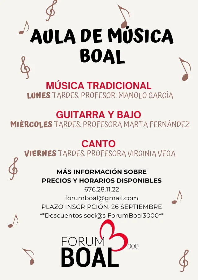 El Aula de Música de Boal arranca un nuevo curso