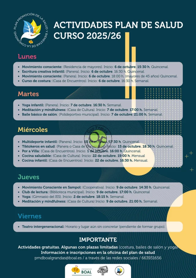 Arranca el curso 2025/2026 en Boal