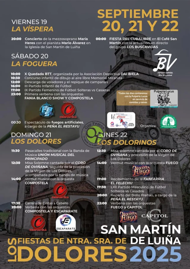 Fiestas de Nuestra Señora de los Dolores 2025 en San Martín de Luiña