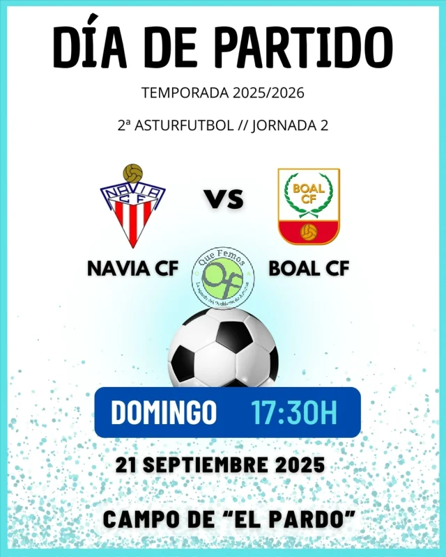 El Navia C.F. recibe al Boal C.F. el próximo domingo