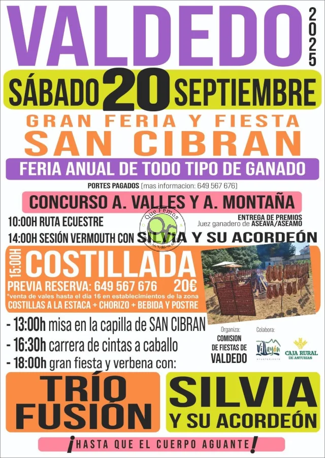 Feria y Fiesta de San Cibrán 2025 en Valdedo
