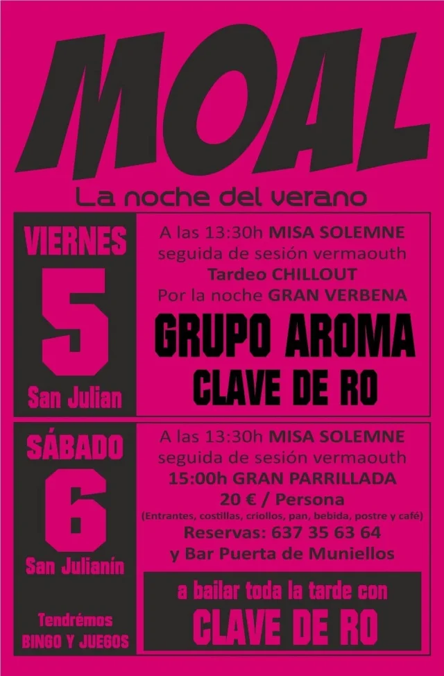 Fiestas de San Juliano y San Julianín 2025 en Moal
