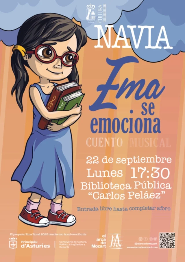 El Arca de Mozart recala en la Biblioteca de Navia con el cuento musical de Ema