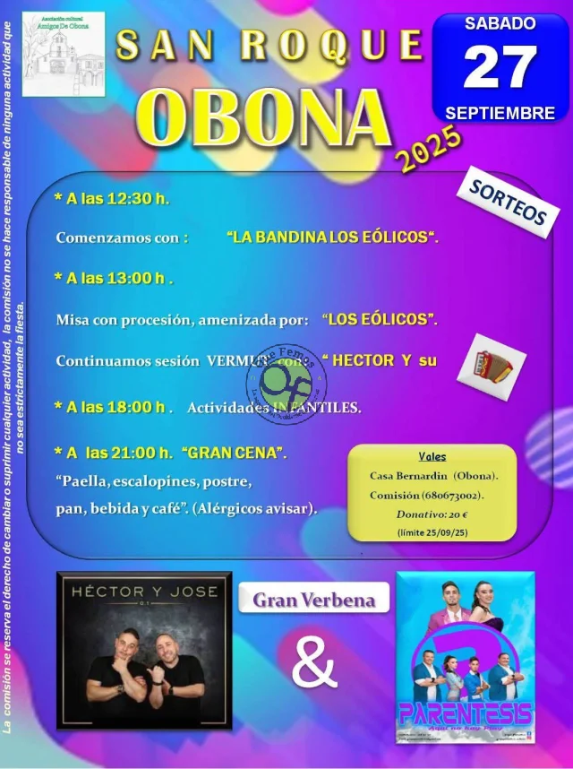 Fiesta de San Roque 2025 en Obona