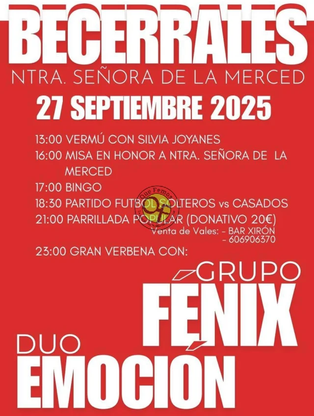 Fiesta de Nuestra Señora de la Merced 2025 en Becerrales