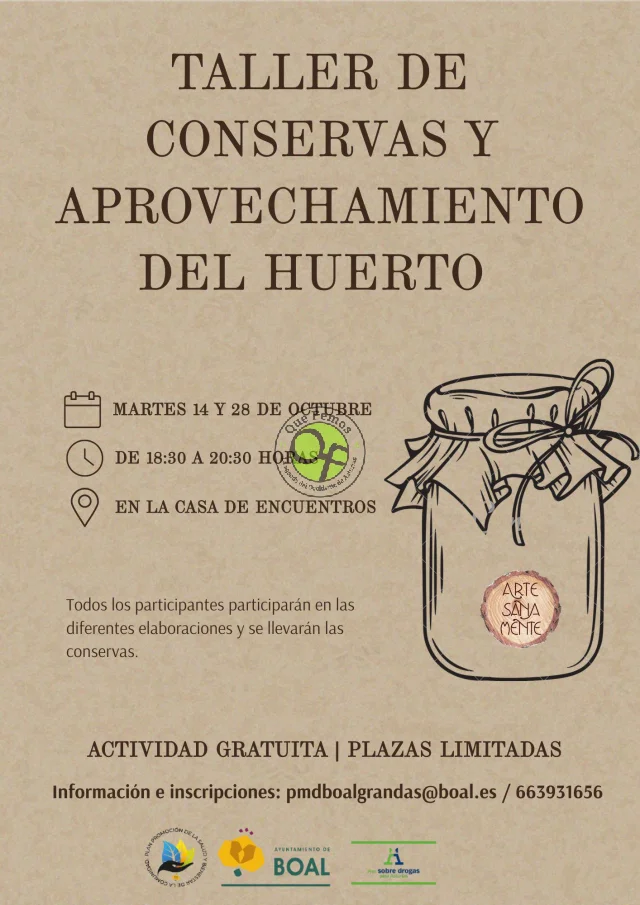 Taller de conservas y aprovechamiento del huerto en Boal