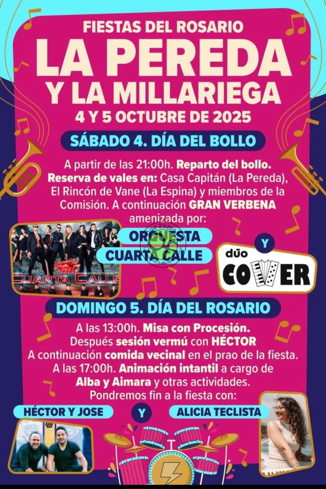 Fiestas del Rosario 2025 en La Pereda y La Millariega