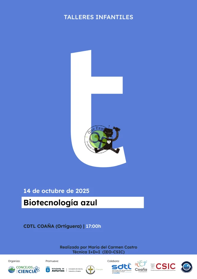 Taller infantil Biotecnología Azul en Ortiguera
