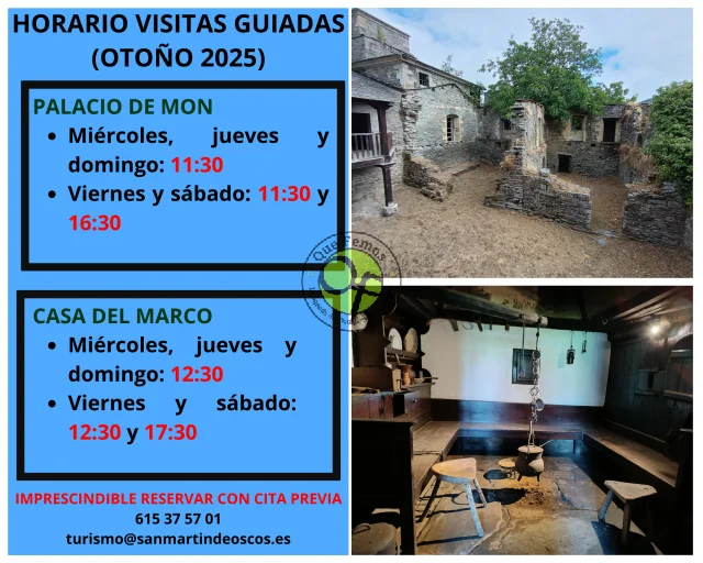 Visitas guiadas al Palacio de Mon y a la Casa del Marco de San Martín de Oscos
