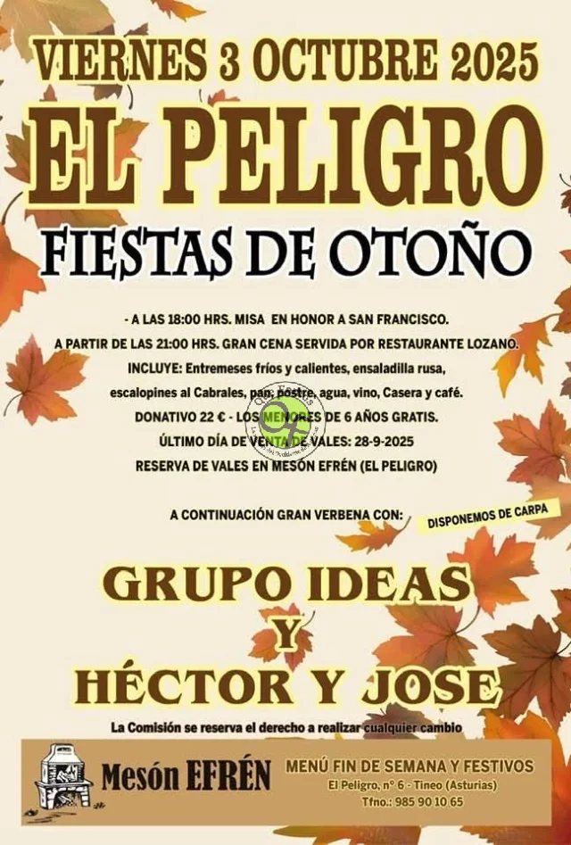  Fiesta de Otoño en honor a San Francisco 2025 en El Peligro 
