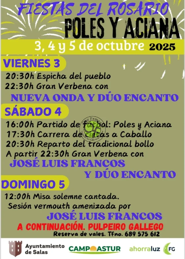 Fiestas del Rosario 2025 en Poles y Aciana
