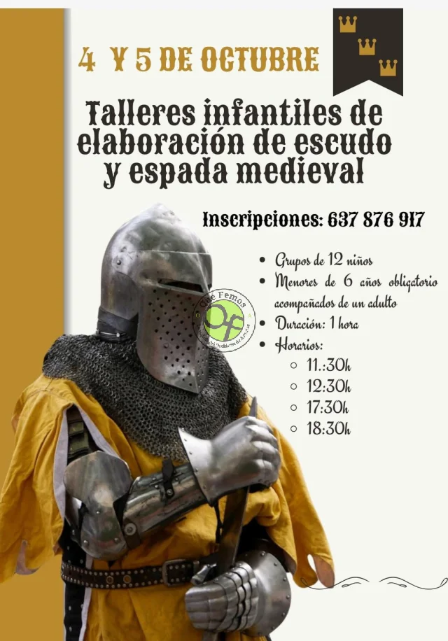 Talleres infantiles de elaboración de un escudo y una espada medieval en Salas