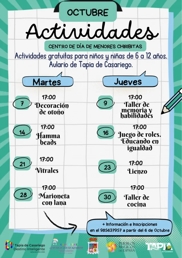 Centro de Día de Menores Chiribitas en Tapia: octubre 2025