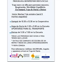 Yoga suave en silla para personas mayores en estas localidades de Boal