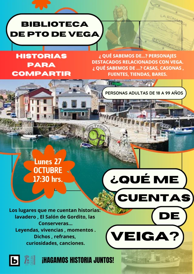En la Biblioteca de Puerto de Vega se contarán historias, canciones y vivencias para conocer mejor Veiga