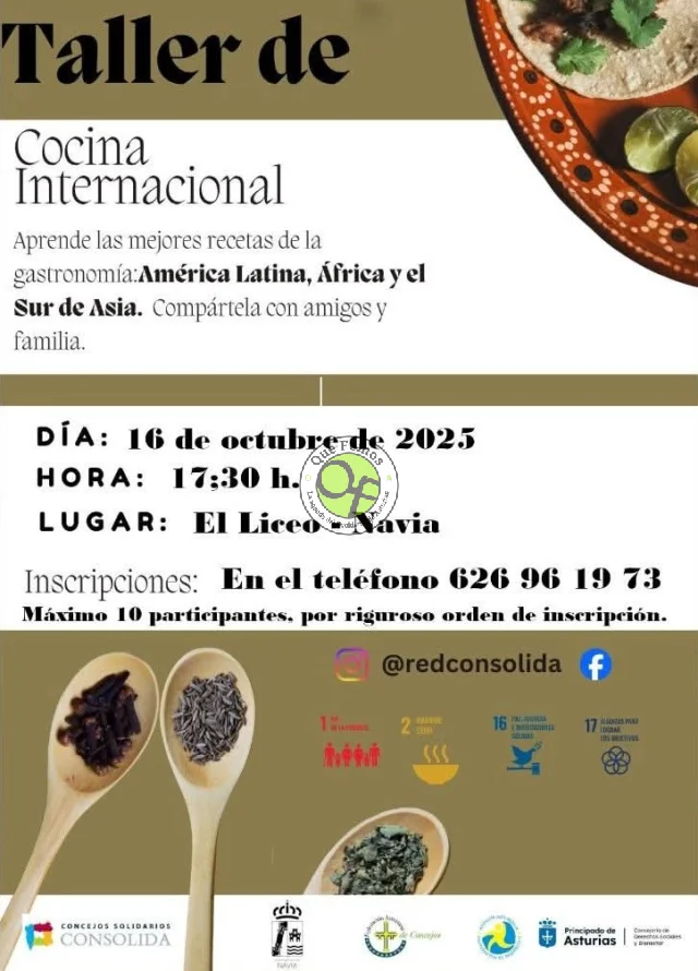 Taller de cocina internacional en Navia
