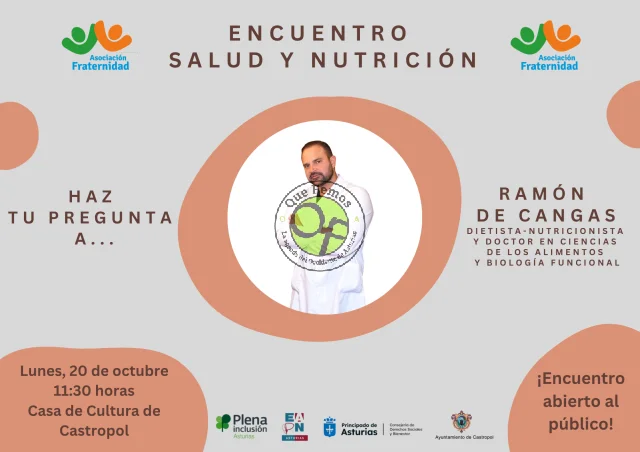 La Asociación Fraternidad ofrece un encuentro de salud y nutrición en Castropol de la mano de Ramón de Cangas