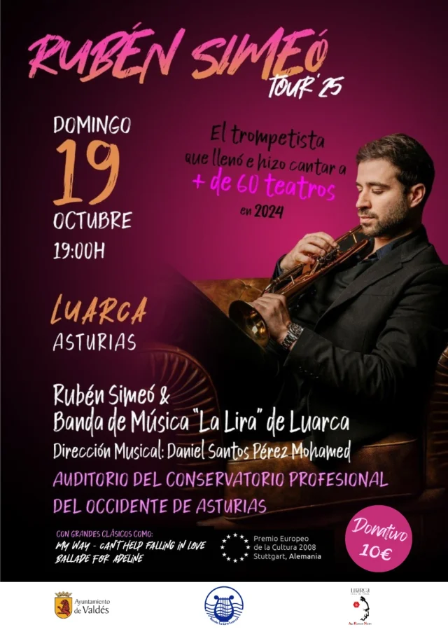 Concierto del gran trompetista Rubén Simeó en Luarca 