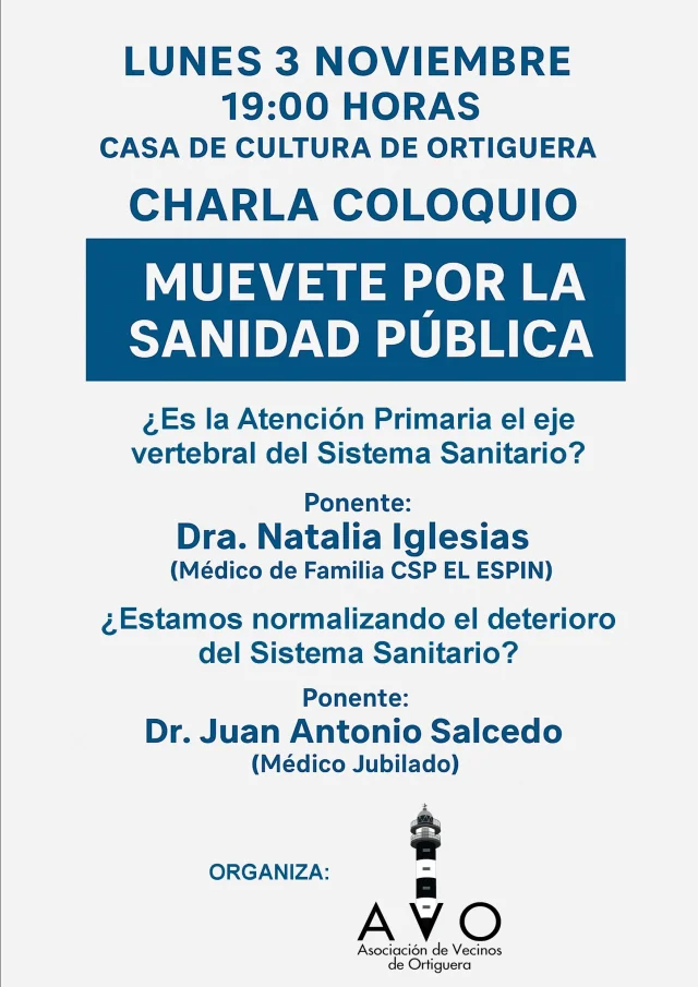 Ortiguera acogerá una charla coloquio sobre la sanidad pública